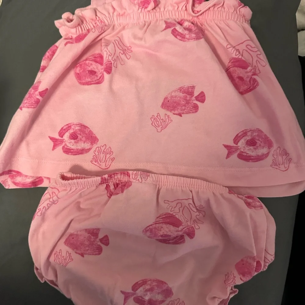 Carter's Pink Fish Print Diaper Cover Set